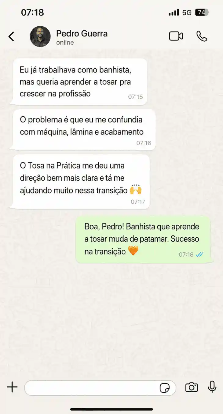 Depoimento de Pedro Guerra via WhatsApp
